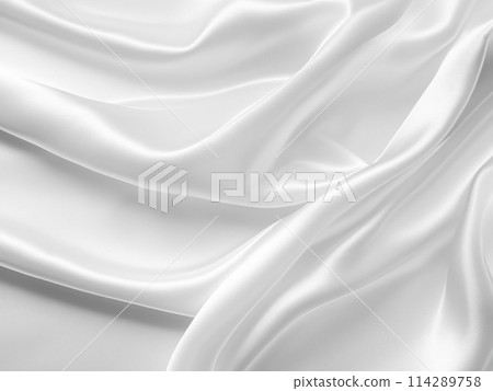 Pure white satin fabric, background material Pure white satin fabric, background material 114289758