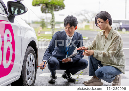 License Car Driving School Check tire pressure License Car Driving School Check tire pressure 114289996