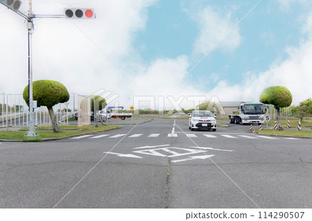 License, car, driving school, intersection License, car, driving school, intersection 114290507