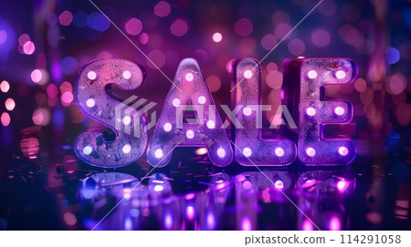 Violet LED Sale concept art poster. Violet LED Sale concept art poster. 114291058