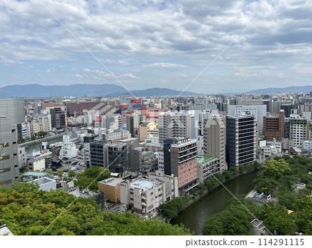 Photographed from "ACROS Fukuoka" in Chuo Ward, Fukuoka City, looking towards Tenjin Central Park and Nakasu Photographed from "ACROS Fukuoka" in Chuo Ward, Fukuoka City, looking towards Tenjin Central Park and Nakasu 114291115