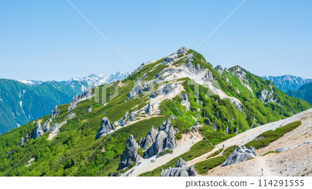 Climbing Mt. Tsurugidake in summer (view of the summit of Mt. Tsurugidake from Tsurugi Sanso) 114291555
