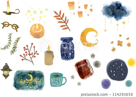 模擬水彩風格夜間插畫集 114291658