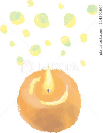 Analog watercolor style candle illustration 114291664
