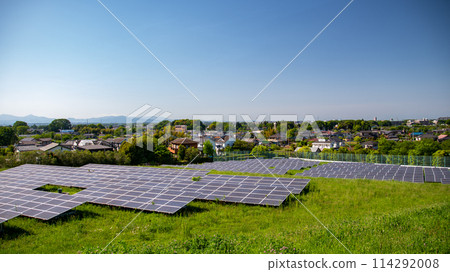 A landscape with a solar panel 114292008