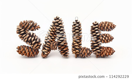 The word Sale created in Pine Pinecone Letters. 114292229