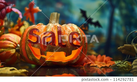 Halloween Sale concept art poster. 114292781