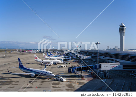 從中部國際機場「Sky Deck」眺望停機坪上停泊的國內客機 114292935
