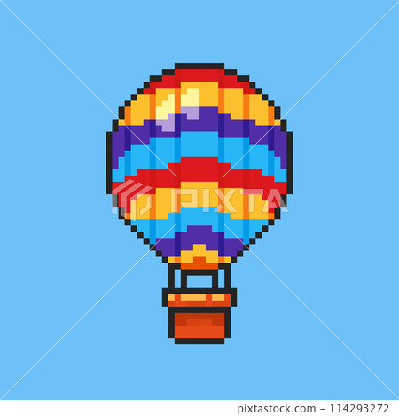 Hot air balloon pixel art. Vector illustration design Hot air balloon pixel art. Vector illustration design 114293272