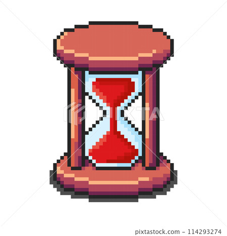 Hourglass pixel art. Vector illustration design. Background isolated on white 114293274