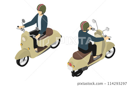 等軸圖:騎摩托車的人 等軸圖:騎摩托車的人 114293297