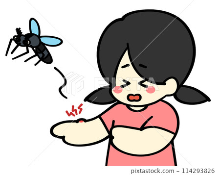 被蚊子咬的女孩插畫素材 114293826