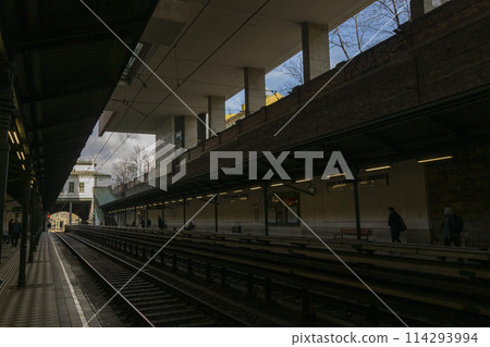 Metro station on Burggasse street in Vienna 114293994