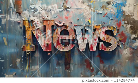 Textured Plaser News concept art poster. 114294774