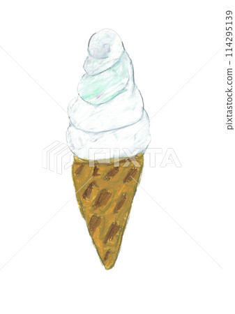 用油畫棒繪製的軟冰淇淋插圖 114295139