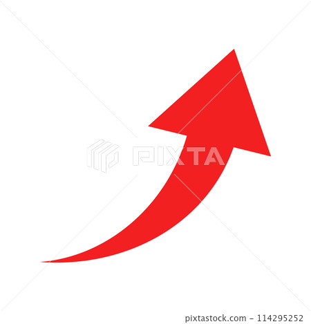 簡單的紅色箭頭上升 簡單的紅色箭頭上升 114295252