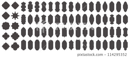 Islamic shapes Ramadan window frame design. Turkish and Indian vector ornament. Arabic door arch. Oriental architecture elements Islamic shapes Ramadan window frame design. Turkish and Indian vector ornament. Arabic door arch. Oriental architecture elements 114295352