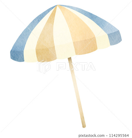 Beach umbrella watercolor 114295564