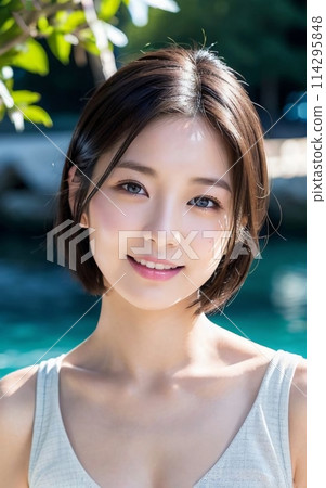 Young woman on the beach 114295848