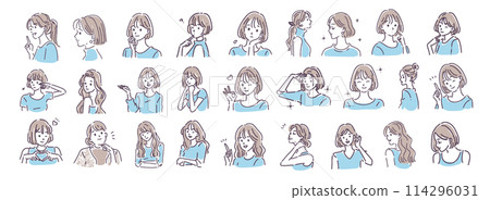 Illustration material of women and girls 114296031