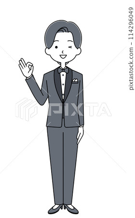 穿著燕尾服的女人的插圖 穿著燕尾服的女人的插圖 114296049