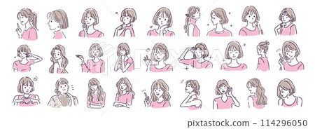 婦女和女孩插畫素材 婦女和女孩插畫素材 114296050