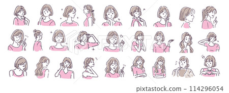Illustration material of women and girls Illustration material of women and girls 114296054