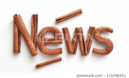 The word News created in Cinnamon Typography. 114296451