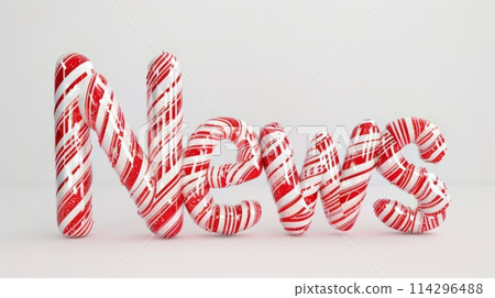 The word News created in Candy Cane Typography. 114296488