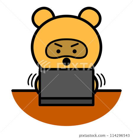 貉使用電腦的插圖 貉使用電腦的插圖 114296543