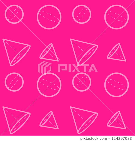 Seamless pattern with school things geometric figures ball and cube. Back to school edition. Flat vector Seamless pattern with school things geometric figures ball and cube. Back to school edition. Flat vector 114297088