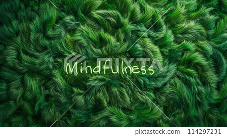 Green Fur Mindfulness concept art poster. 114297231