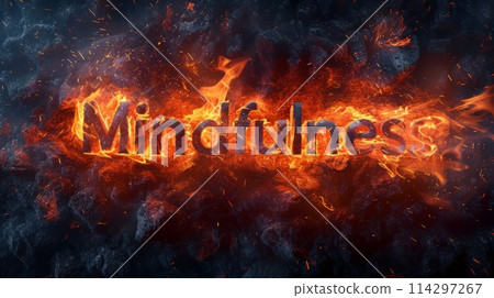 Fire Mindfulness concept art poster. 114297267