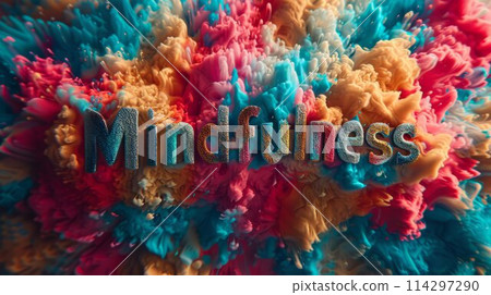 Colorful Mindfulness concept art poster. 114297290