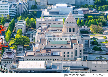 Tokyo cityscape in Japan, overlooking the National Diet Building Tokyo cityscape in Japan, overlooking the National Diet Building 114297526