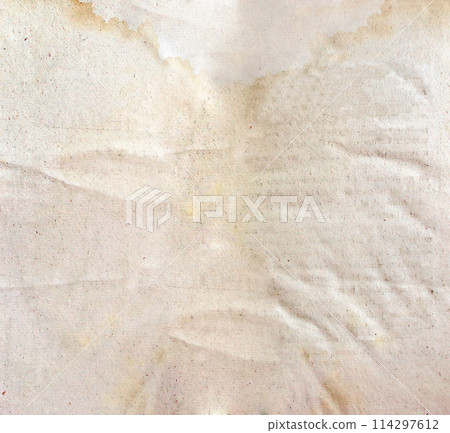 Eco paper texture. Horizontal or vertical banner with retro paper texture. Wet paper background. Recycled natural material 114297612