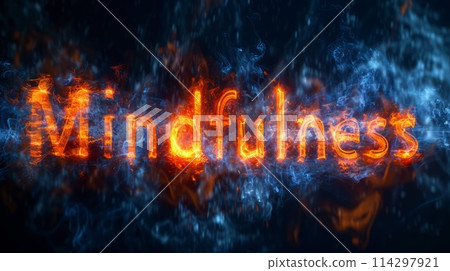 Backlighting Mindfulness concept art poster. 114297921