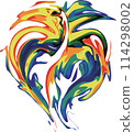 一隻被彩虹色火焰包裹著的可愛的多樣性之鳥 114298002