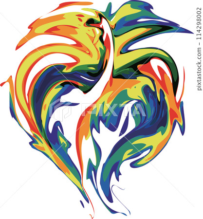 A diverse love bird clad in rainbow-colored flames A diverse love bird clad in rainbow-colored flames 114298002