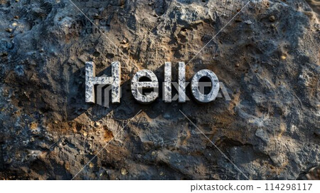 Travertino Hello concept art poster. 114298117