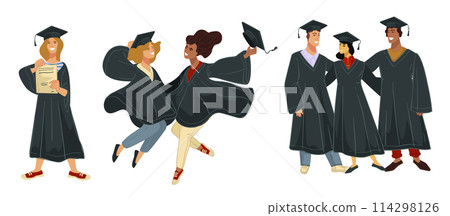 Graduation Ceremony Joyful Moments Vector Graduation Ceremony Joyful Moments Vector 114298126
