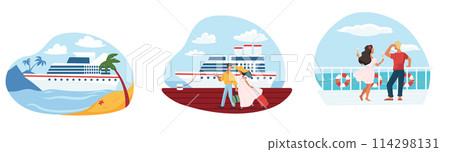 Cruise Ship Vacation Vector Series Cruise Ship Vacation Vector Series 114298131