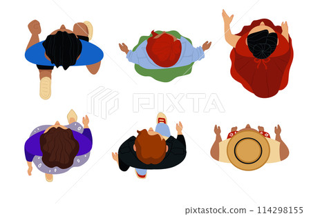 Overhead View People Vector Illustration Overhead View People Vector Illustration 114298155