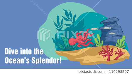 Vibrant Underwater Marine Life Scene Vibrant Underwater Marine Life Scene 114298207