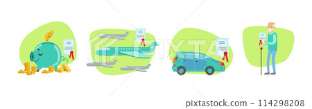 Insurance Concept as Different Sphere Security and Protection Vector Set 114298208