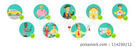 Insurance Concept as Different Sphere Security and Protection Vector Set Insurance Concept as Different Sphere Security and Protection Vector Set 114298212