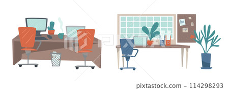 Modern Home Office Setup vector 114298293
