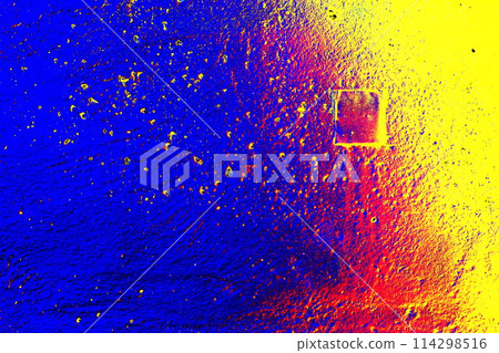Beautiful horizontal texture of a part of an old concrete wall with holes painted in purple Beautiful horizontal texture of a part of an old concrete wall with holes painted in purple 114298516