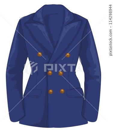 Casual jacket with buttons, marine nautical style 114298944