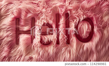 Pink Fur Hello concept art poster. - Stock Illustration [114298981] - PIXTA